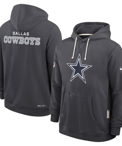 Men's Dallas Cowboys Nike Anthracite Sideline Standard Issue Initial Home Dri-FIT Hoodie
