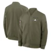Pittsburgh Steelers Nike 2025 Salute to Service Sideline Full-Zip Bomber Jacket - Olive