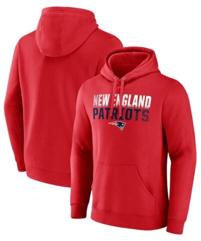 Men's Fanatics Red New England Patriots Fade Out Fitted Pullover Hoodie