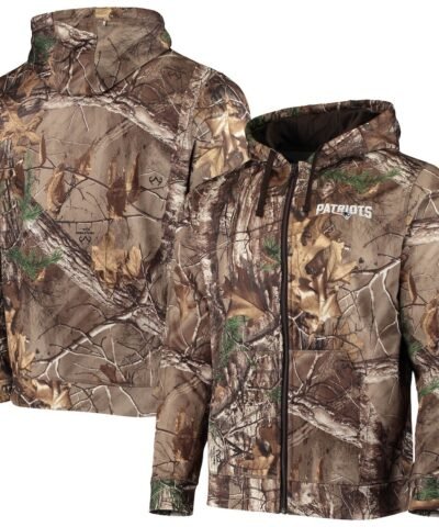 Men's Dunbrooke Realtree Camo New England Patriots Trophy Tech Fleece Full-Zip Hoodie