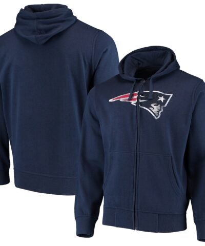 Men's G-III Sports by Carl Banks Navy New England Patriots Primary Logo Full-Zip Hoodie