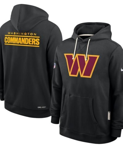Washington Commanders Nike Black Sideline Standard Issue Initial Home Dri-FIT Hoodie