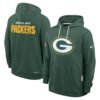 Green Bay Packers Nike Green Sideline Standard Issue Initial Home Dri-FIT Hoodie
