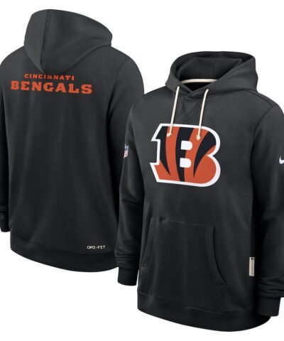 Men's Nike Black Cincinnati Bengals 2025 Sideline Standard Issue Club Dri-FIT Hoodie