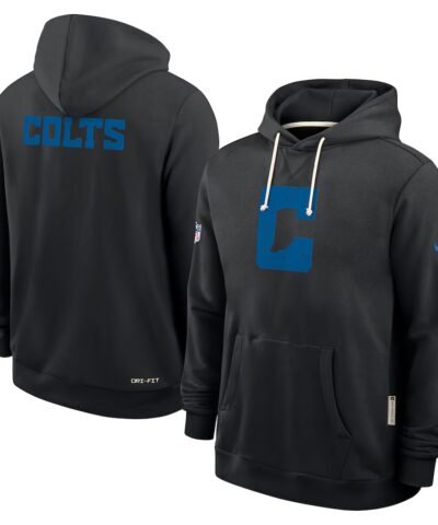 Men's Indianapolis Colts Nike Black Sideline Standard Issue Alt 2 Dri-FIT Hoodie
