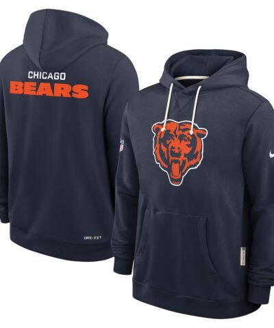 Men's Nike Navy Chicago Bears Sideline Standard Issue Initial Home Dri-FIT Hoodie