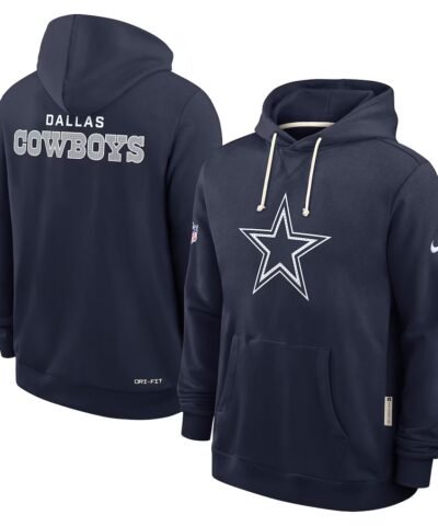 Men's Dallas Cowboys Nike Navy Sideline Standard Issue Initial Home Dri-FIT Hoodie