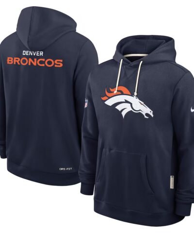 Men's Nike Navy Denver Broncos Sideline Standard Issue Initial Home Dri-FIT Hoodie