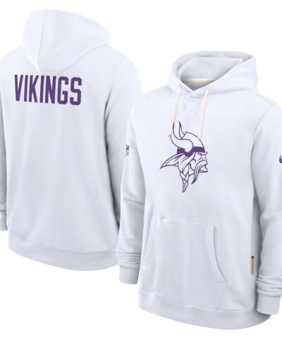 Men's Nike White Minnesota Vikings Sideline Standard Issue Alt 2 Dri-FIT Hoodie