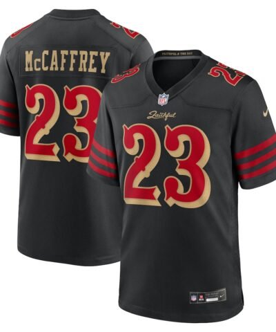 San Francisco 49ers Nike Game Rivalry Jersey - Black - Christian McCaffrey - Mens