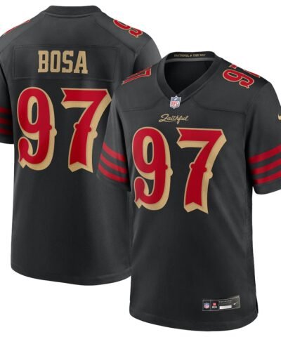 San Francisco 49ers Nike Game Rivalry Jersey - Black - Nick Bosa - Mens